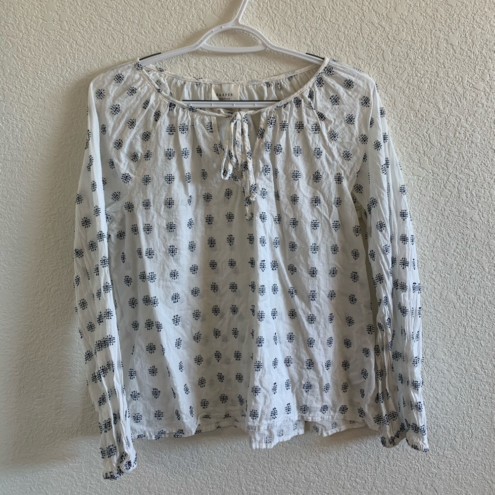 Harper House White Embroidered Blouse